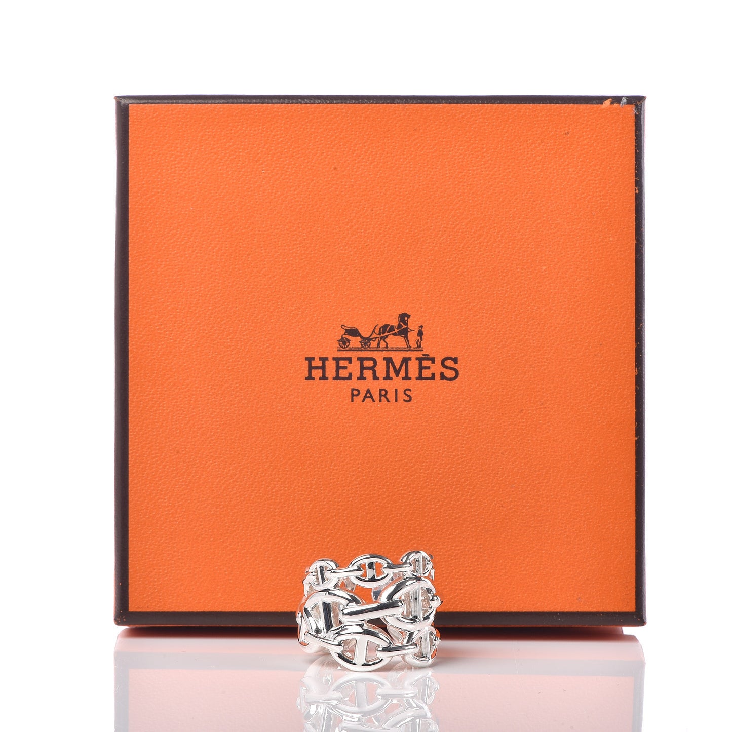 Sterling Silver GM Chaine d'Ancre Enchainee Band Ring 54 6.75
