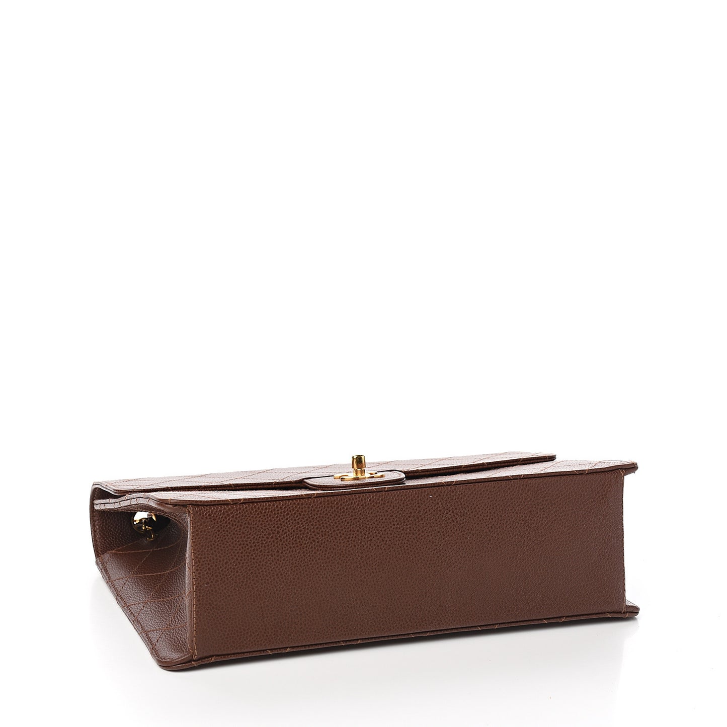 Caviar Stitch Jumbo Single Flap Brown