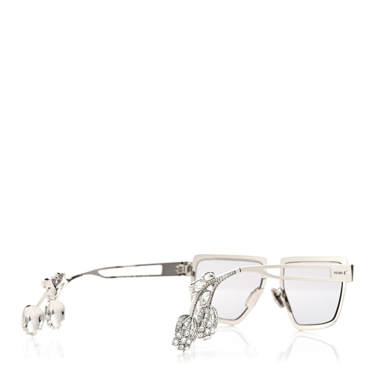 Prada Runway Crystal Sunglasses SPRD56 Silver 4 of 9