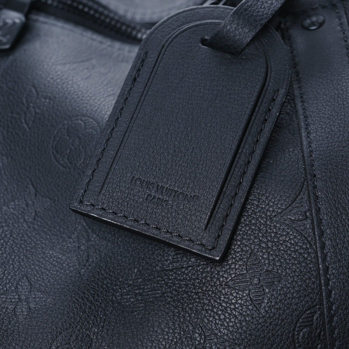 Louis Vuitton Calfskin Shadow Monogram Keepall Bandouliere 50 Black 5 of 9