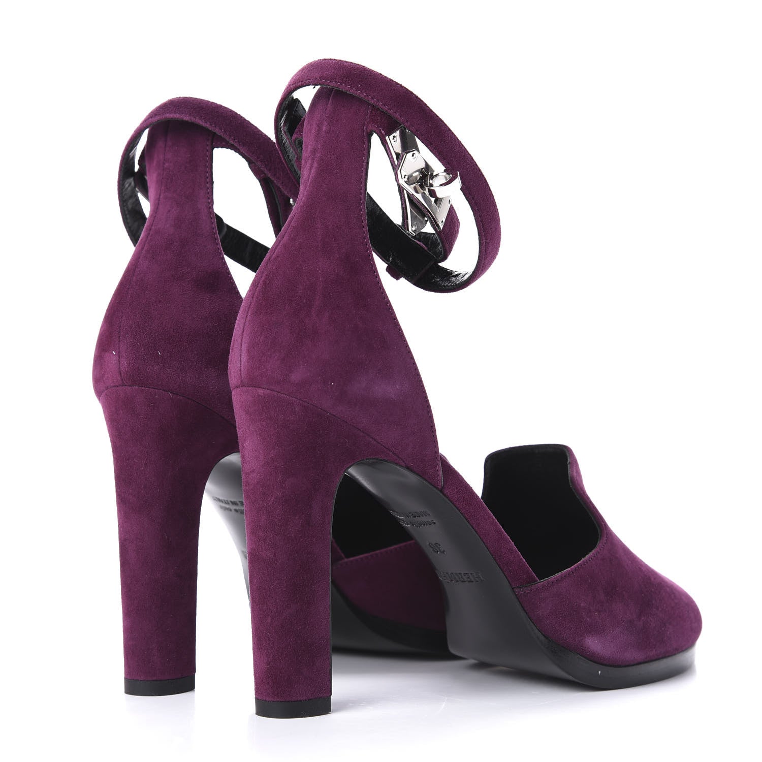 Hermes Suede Goatskin Nina Sandals 38 Lie De vin 4 of 10