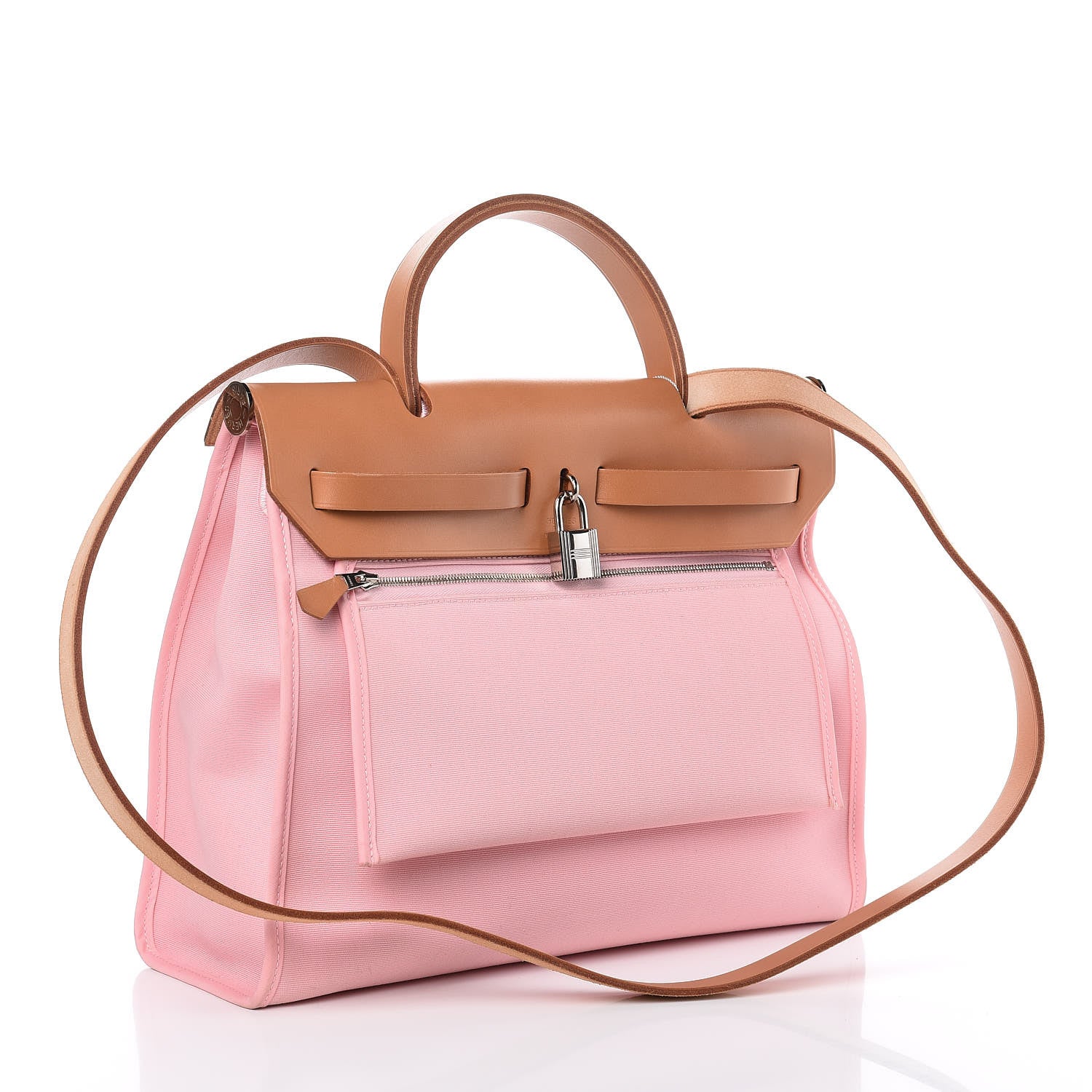 Hermes Vache Hunter Toile Herbag Zip 31 PM Rose Sakura 4 of 12