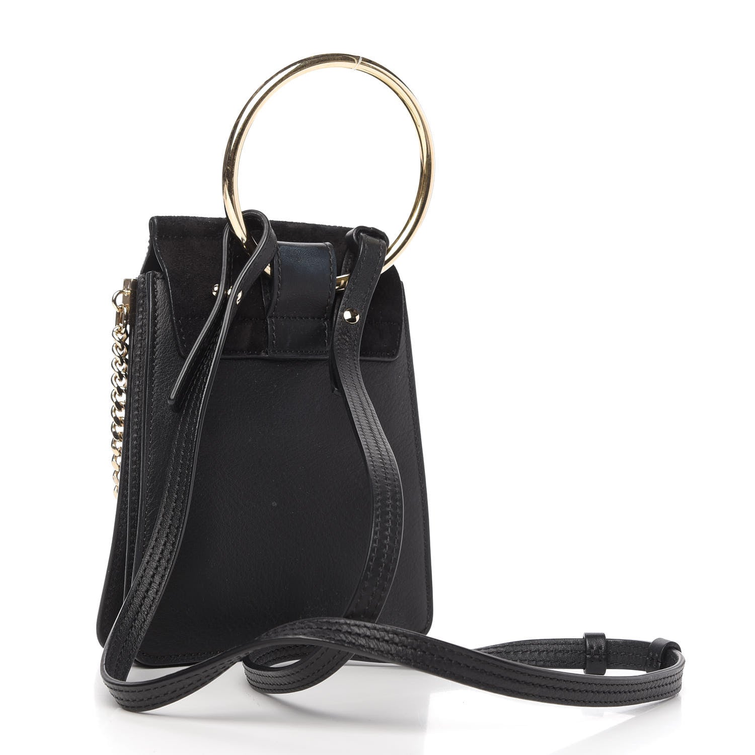 Chloe Suede Calfskin Mini Faye Bracelet Bag Black 3 of 10