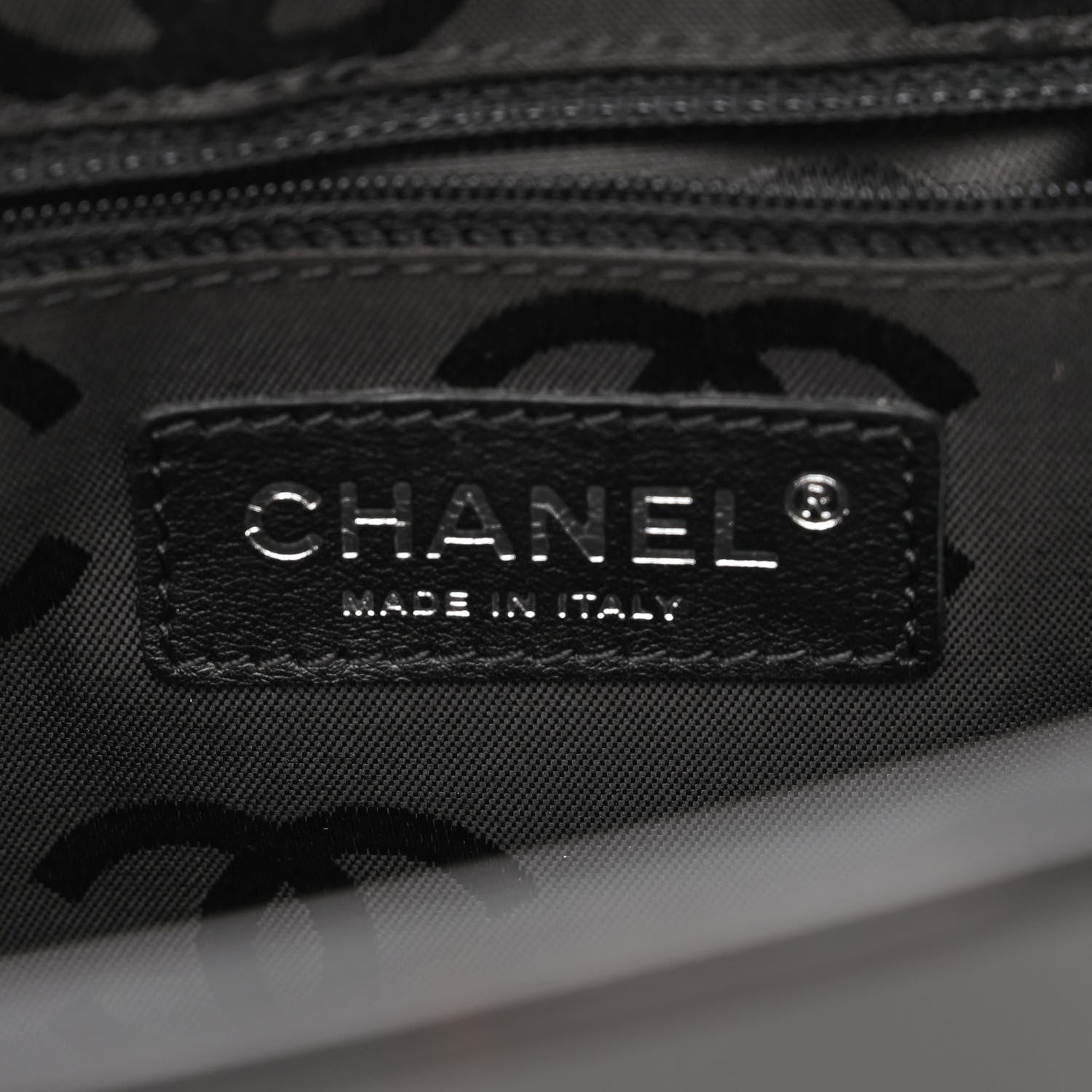 Chanel Patent Pony Hair Small Pocket Tote Black White 6 of 11