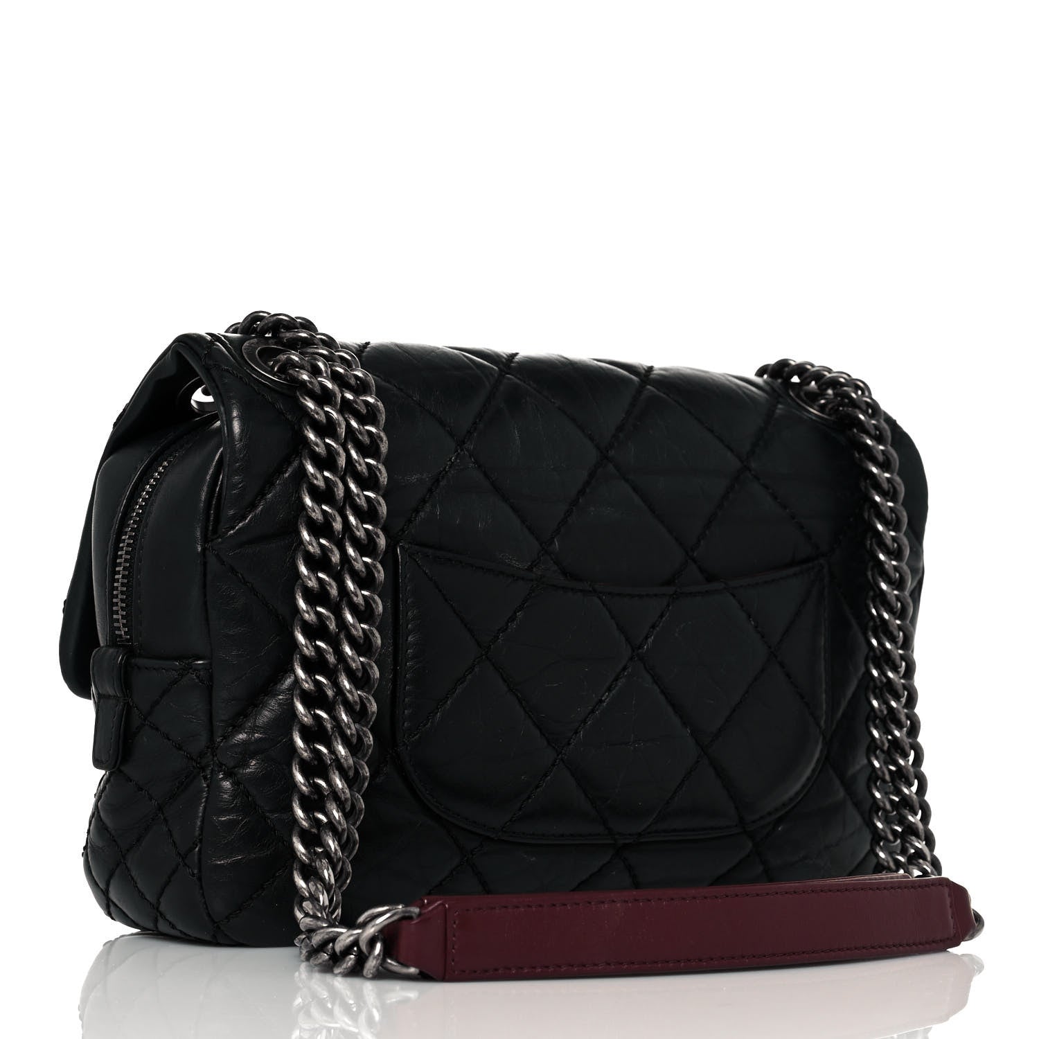 Chanel Aged Calfskin Medium New Portobello Flap Black 3 of 15