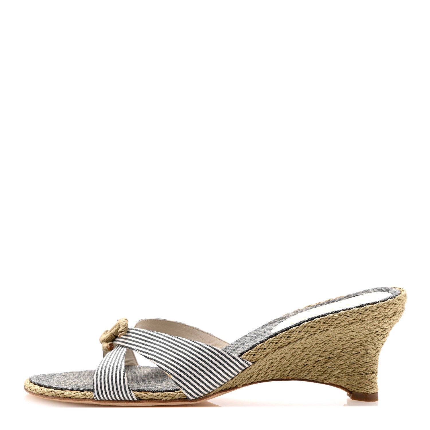 Chanel Fabric CC Espadrille Sandals 40 Beige 1 of 13
