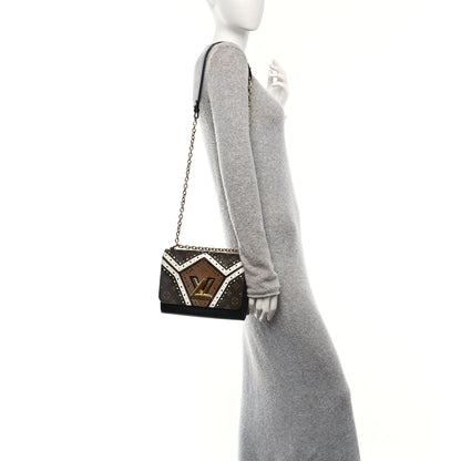 Louis Vuitton Veau Satin Monogram Twist Shoulder Bag MM Black 2 of 13
