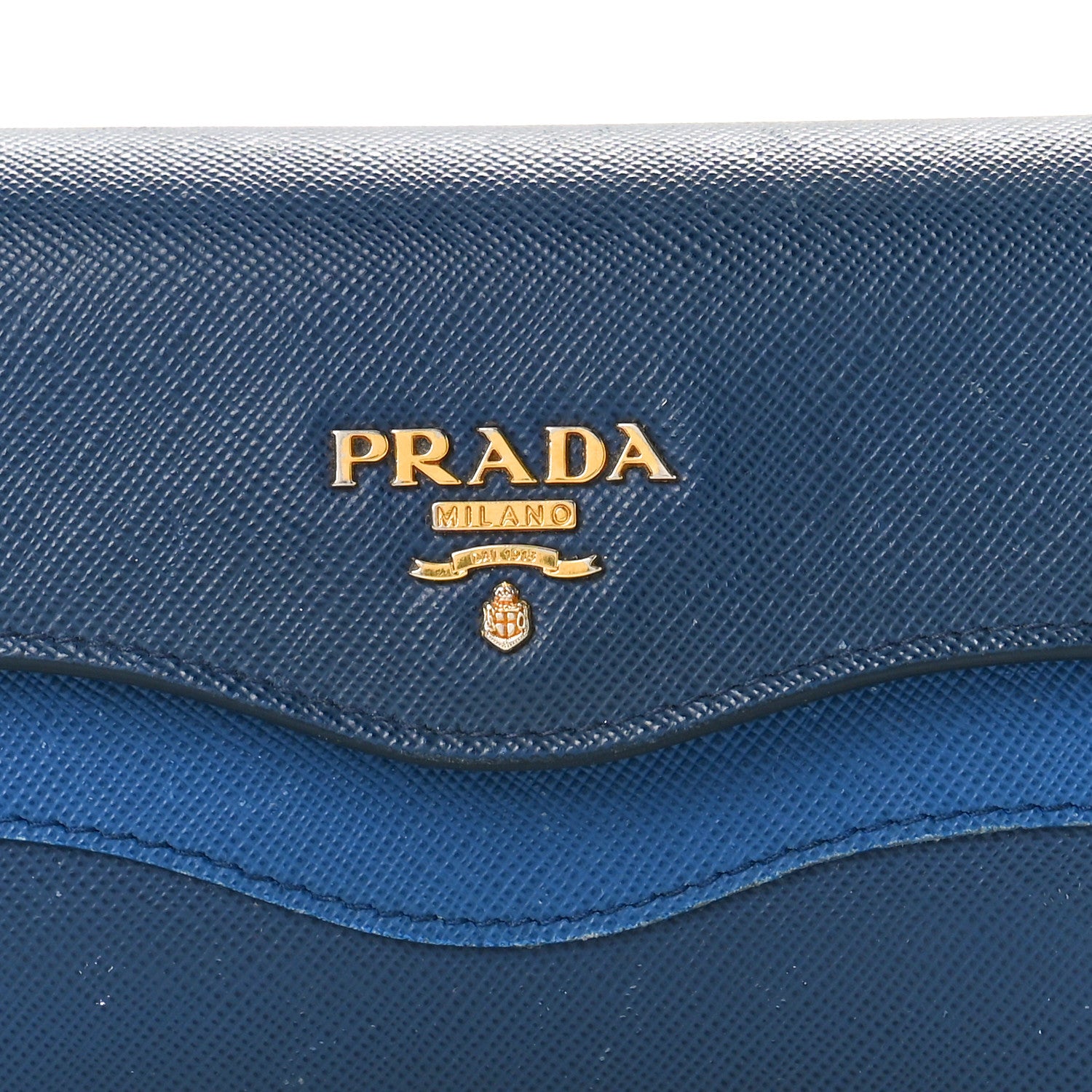 Prada Saffiano Wave Continental Flap Wallet Bluette Azzurro 8 of 10