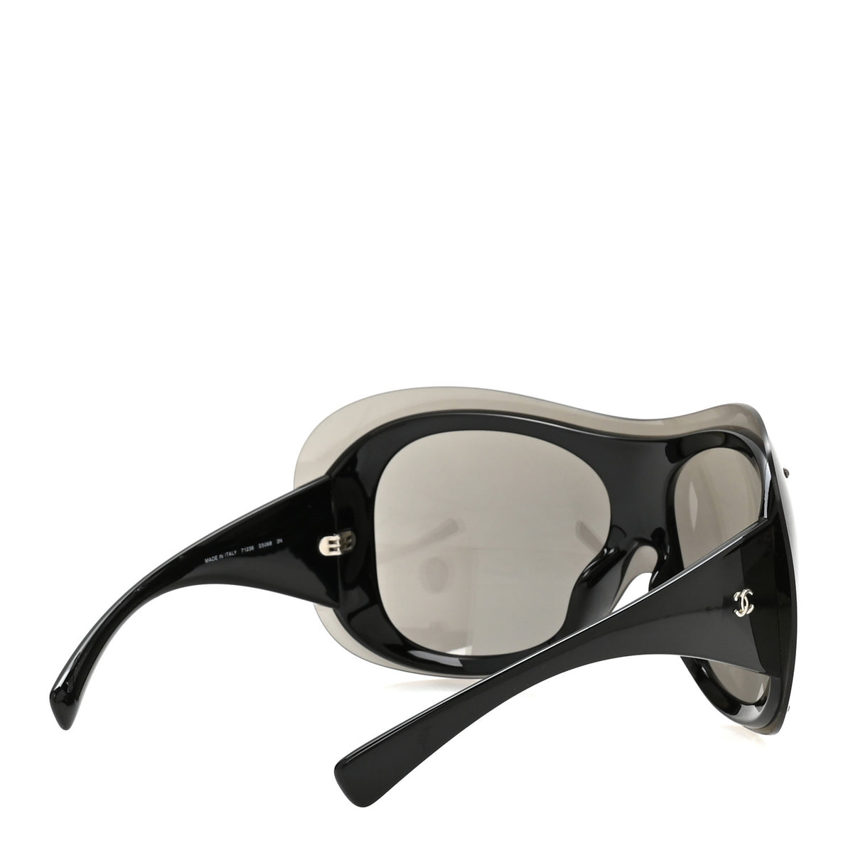 Chanel Acetate Mirror Shield Sunglasses 71236 Black 4 of 7