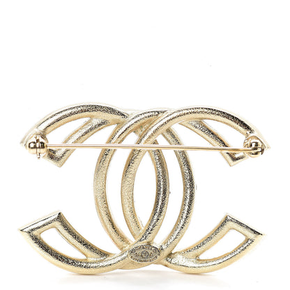 Chanel Crystal CC Brooch Light Gold Pink 3 of 5