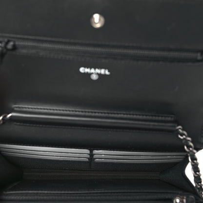 Chanel Aged Calfskin Quilted Lucky Charms 2.55 Reissue Wallet On Chain WOC Black 5 of 11