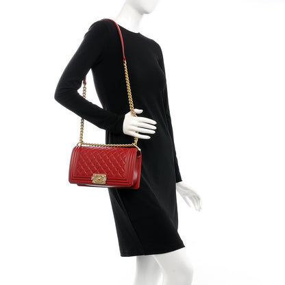 Chanel Lambskin Quilted Medium Boy Flap Red 2 of 7