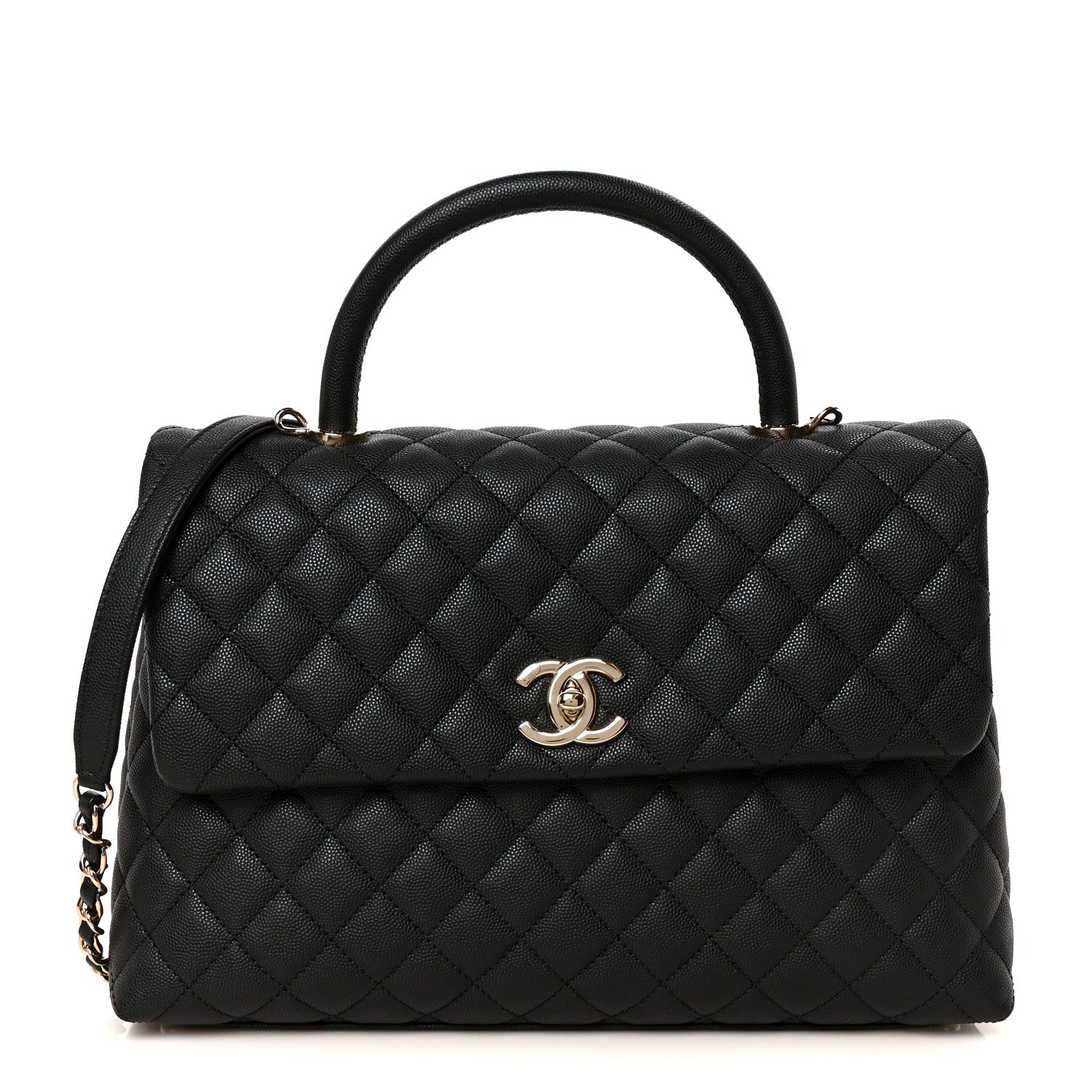 Chanel Caviar Quilted Medium Coco Handle Flap Black 1 of 12