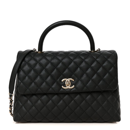Chanel Caviar Quilted Medium Coco Handle Flap Black 1 of 12