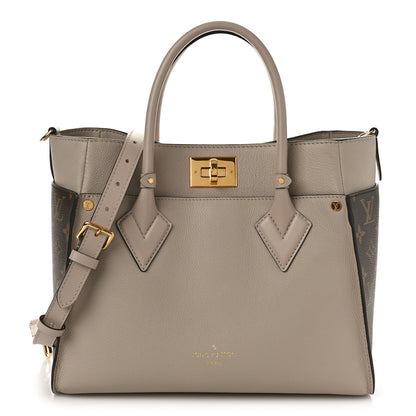 Louis Vuitton Calfskin Monogram On My Side MM Greige 1 of 9