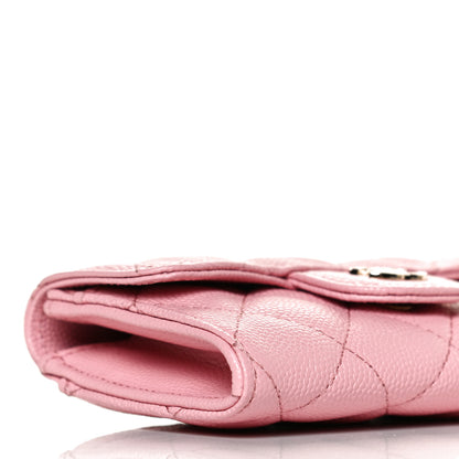 Chanel Caviar Quilted Flap Card Holder Wallet Light Pink 8 of 10