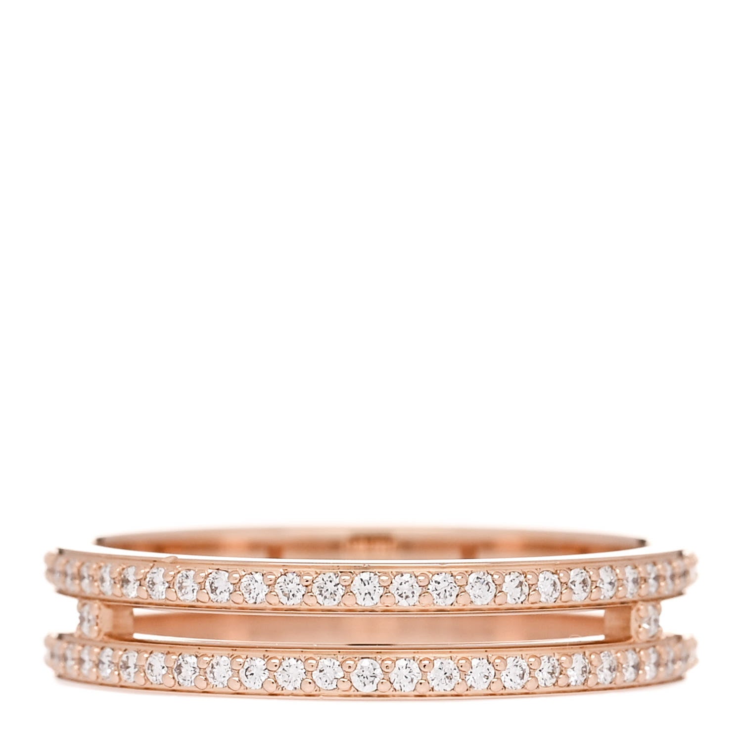 Hermes 18K Rose Gold Diamond Ariane Wedding Band Ring 48 4.5 3 of 5