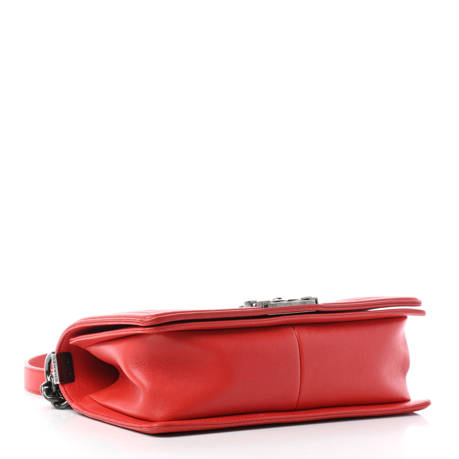 Chanel Calfskin Quilted Double Stitch Medium Boy Flap Red 4 of 9
