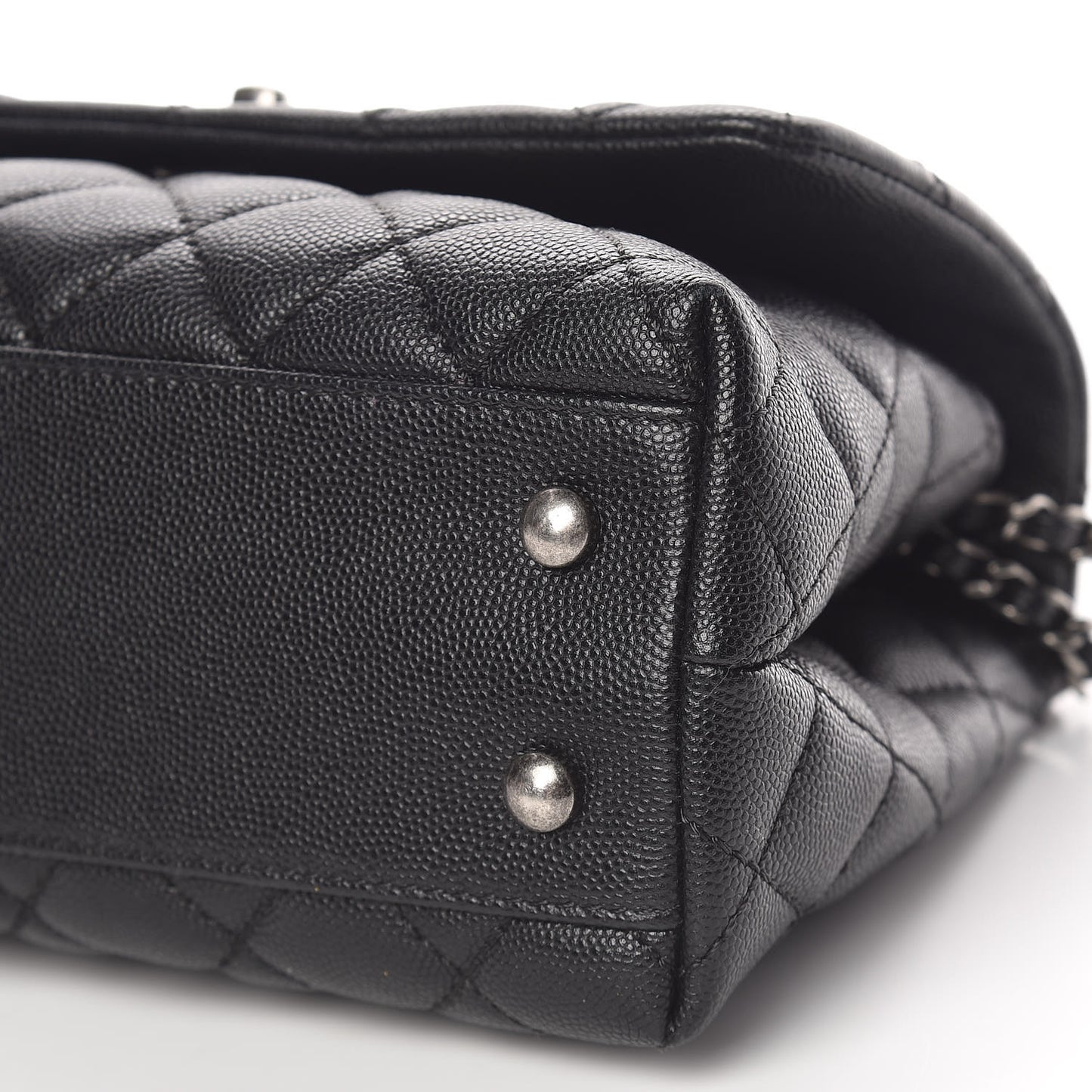 Caviar Quilted Mini Coco Handle Flap Black
