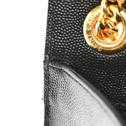 Saint Laurent Grain De Poudre Textured Mixed Matelasse Large Triquilt Monogram Satchel Black 11 of 11