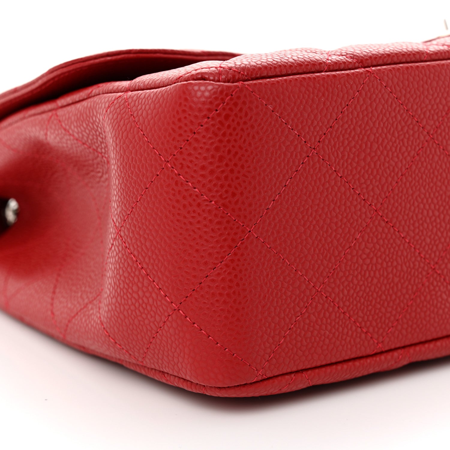 Chanel Caviar Quilted Jumbo Single Flap Red 9 of 11