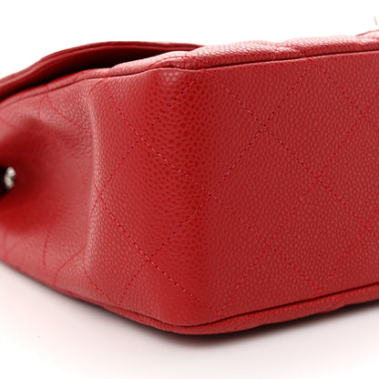 Chanel Caviar Quilted Jumbo Single Flap Red 9 of 11