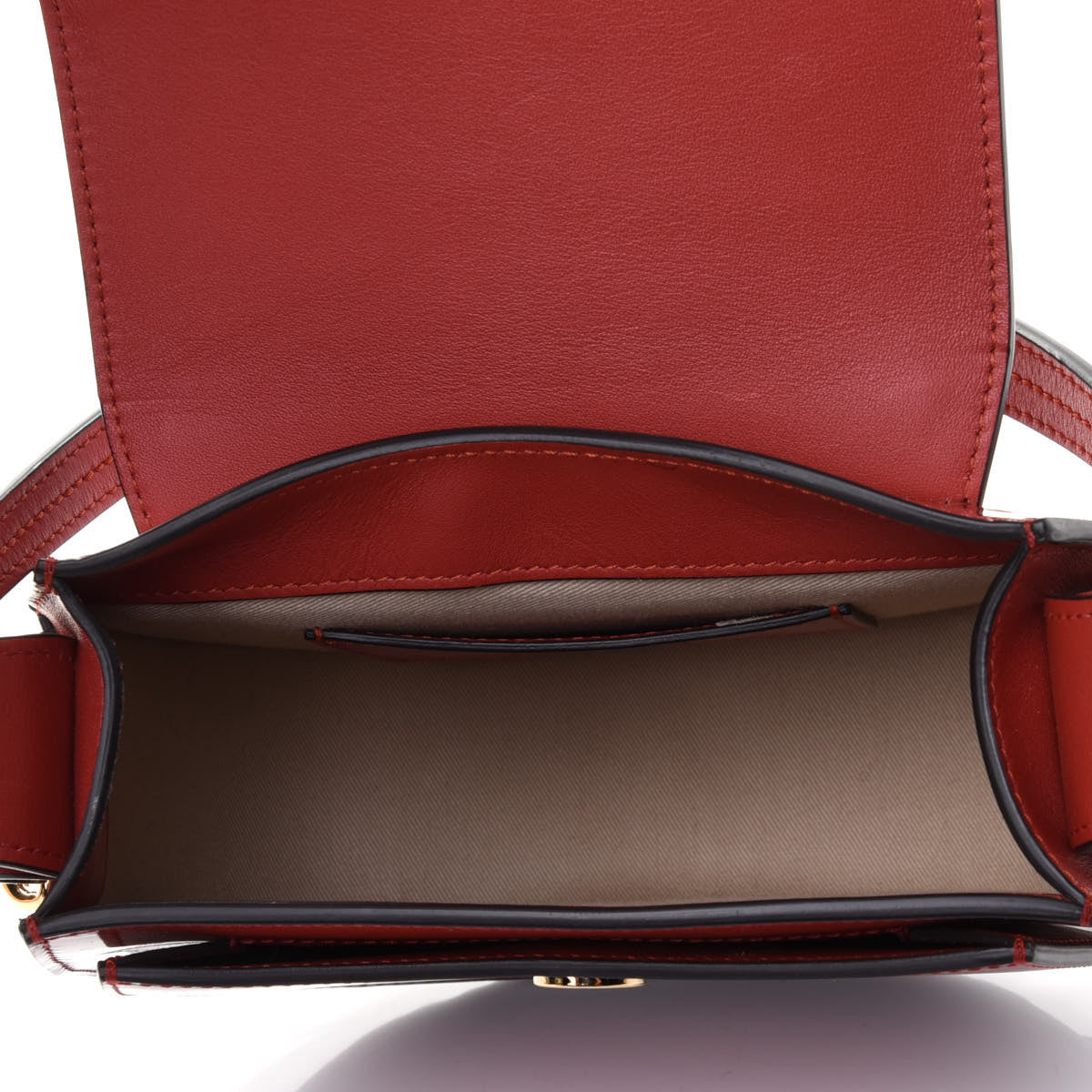 Patent Calfskin Suede Small Tess Bag Earthy Red