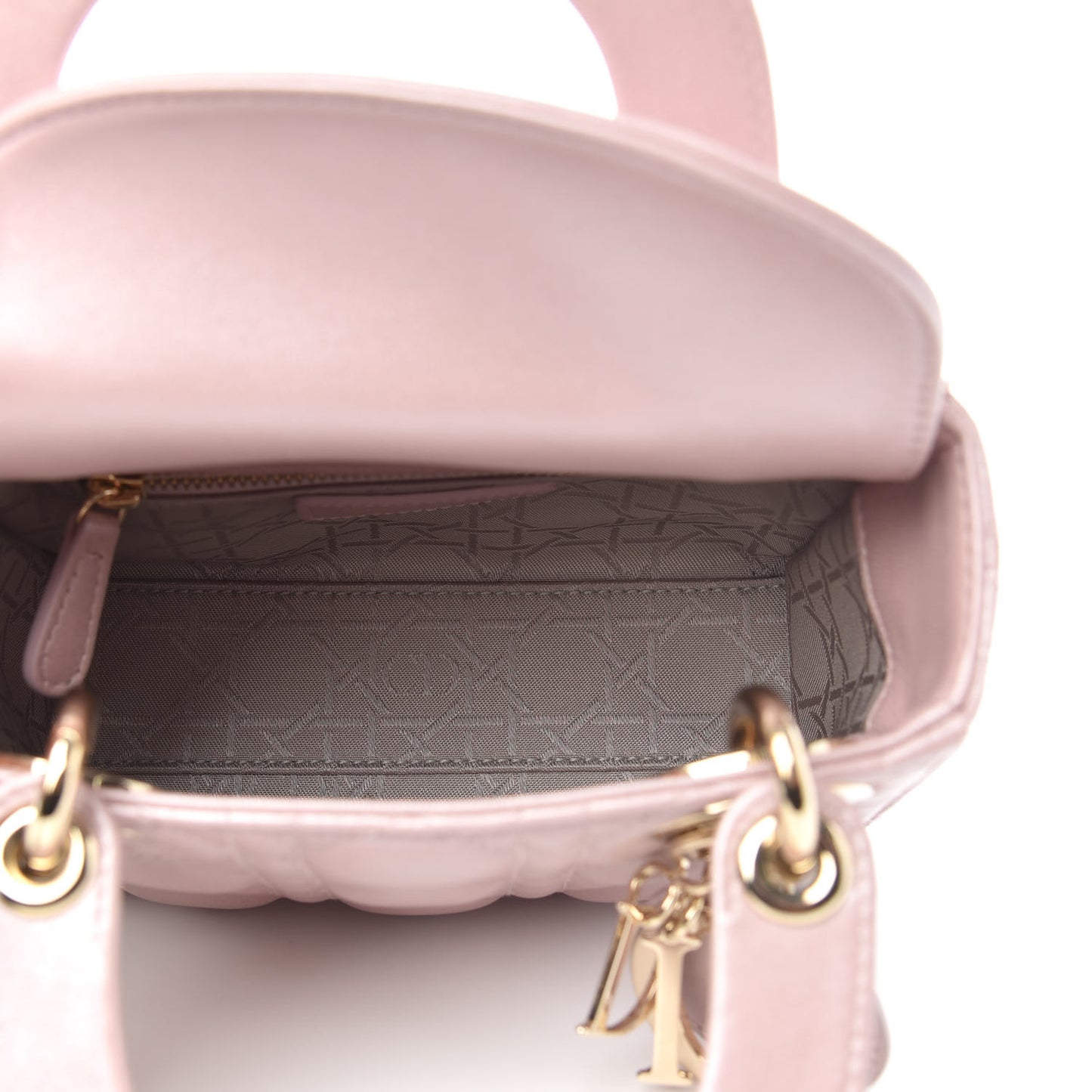 Metallic Lambskin Cannage Mini Lady Dior Lotus