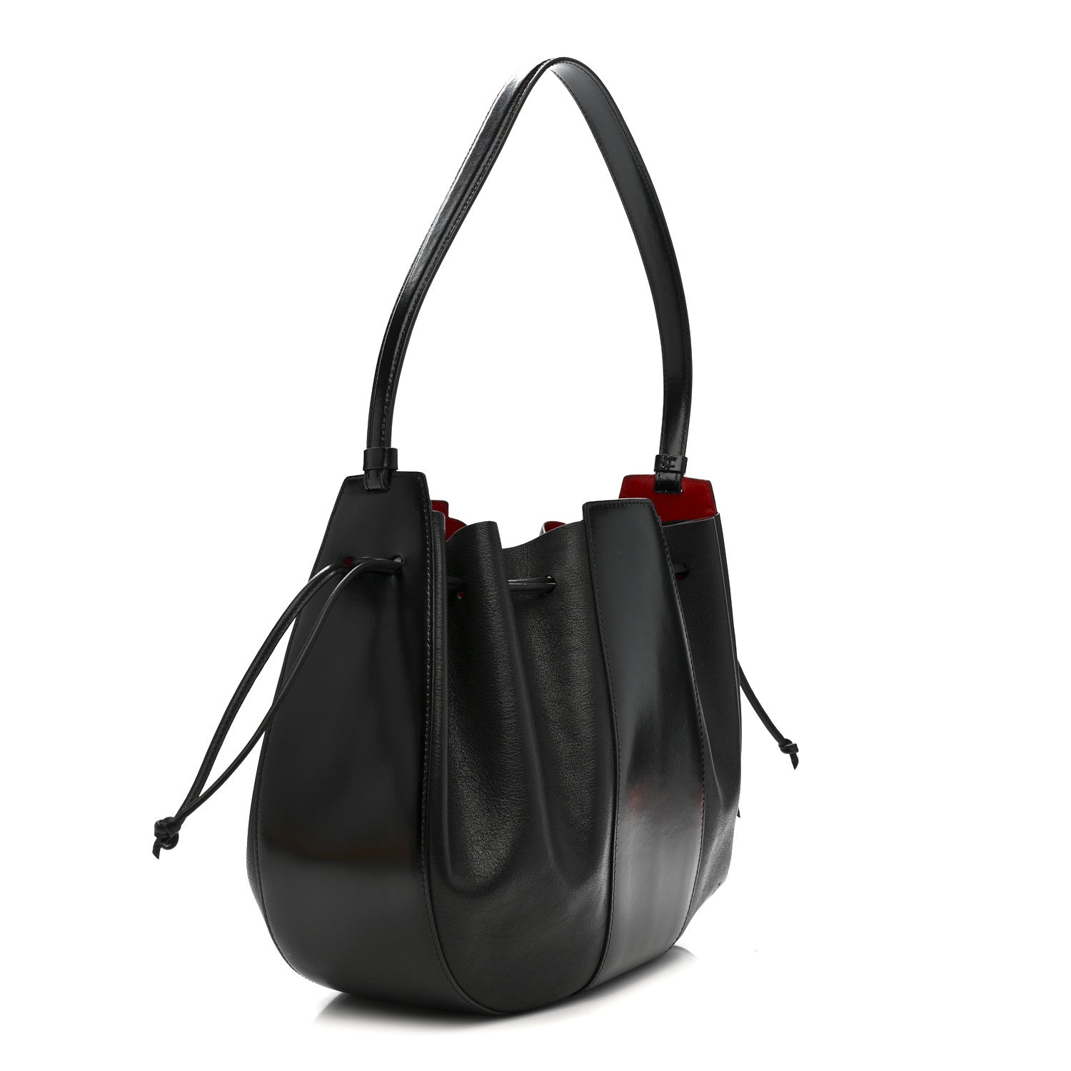 Mansur Gavriel Tumbled Calfskin Lilium Bag Black 4 of 12