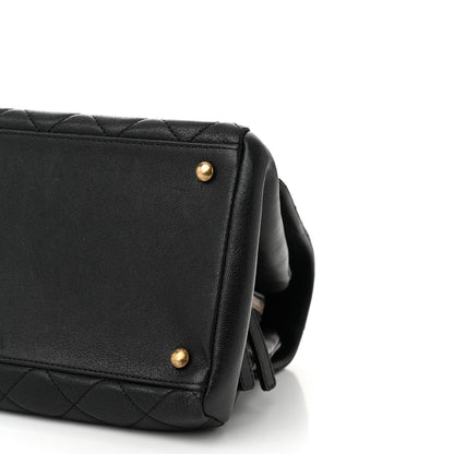 Chanel Shiny Sheepskin Quilted Large Trapezio Flap Black 10 of 11