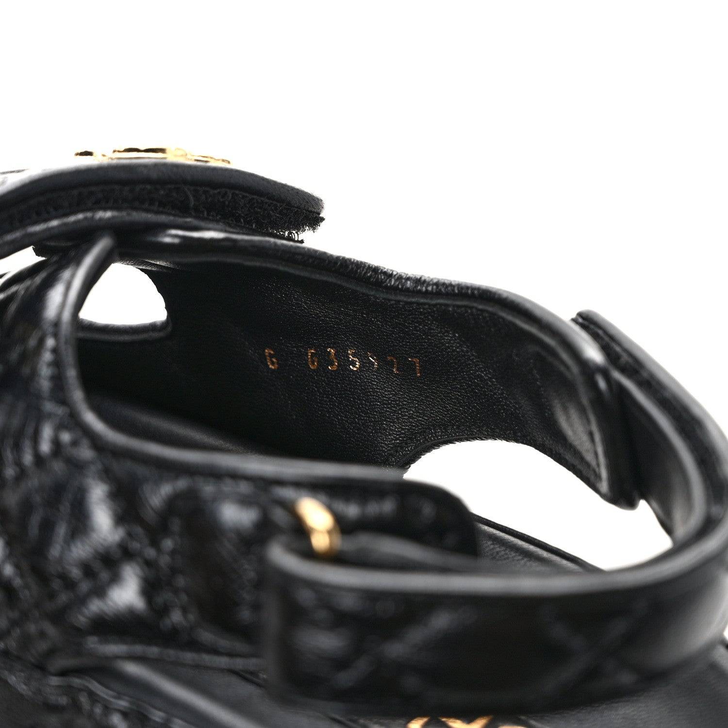 Chanel Lambskin Lambskin Quilted Velcro Dad Sandals 37 Black 8 of 8