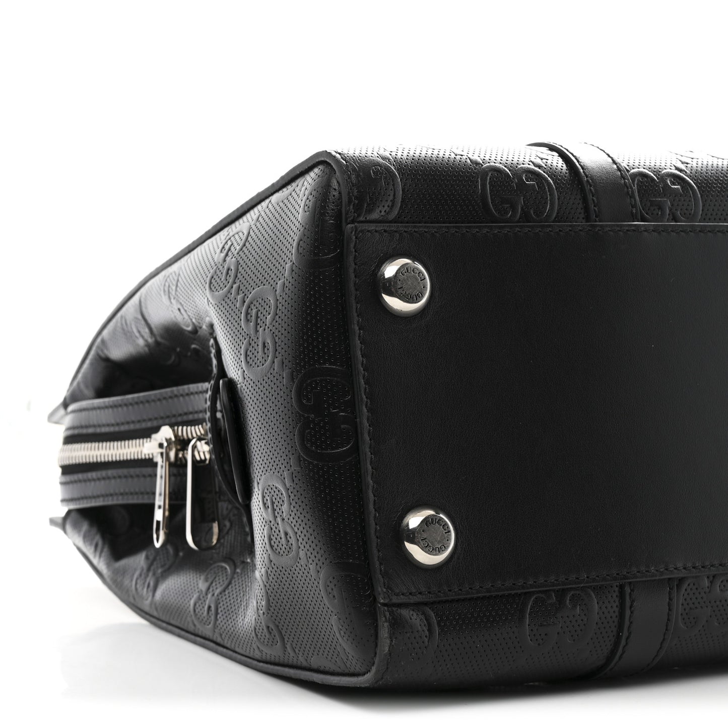 Calfskin GG Tennis Embossed Tote Bag Black