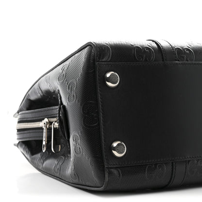 Gucci Calfskin GG Tennis Embossed Tote Bag Black 9 of 11