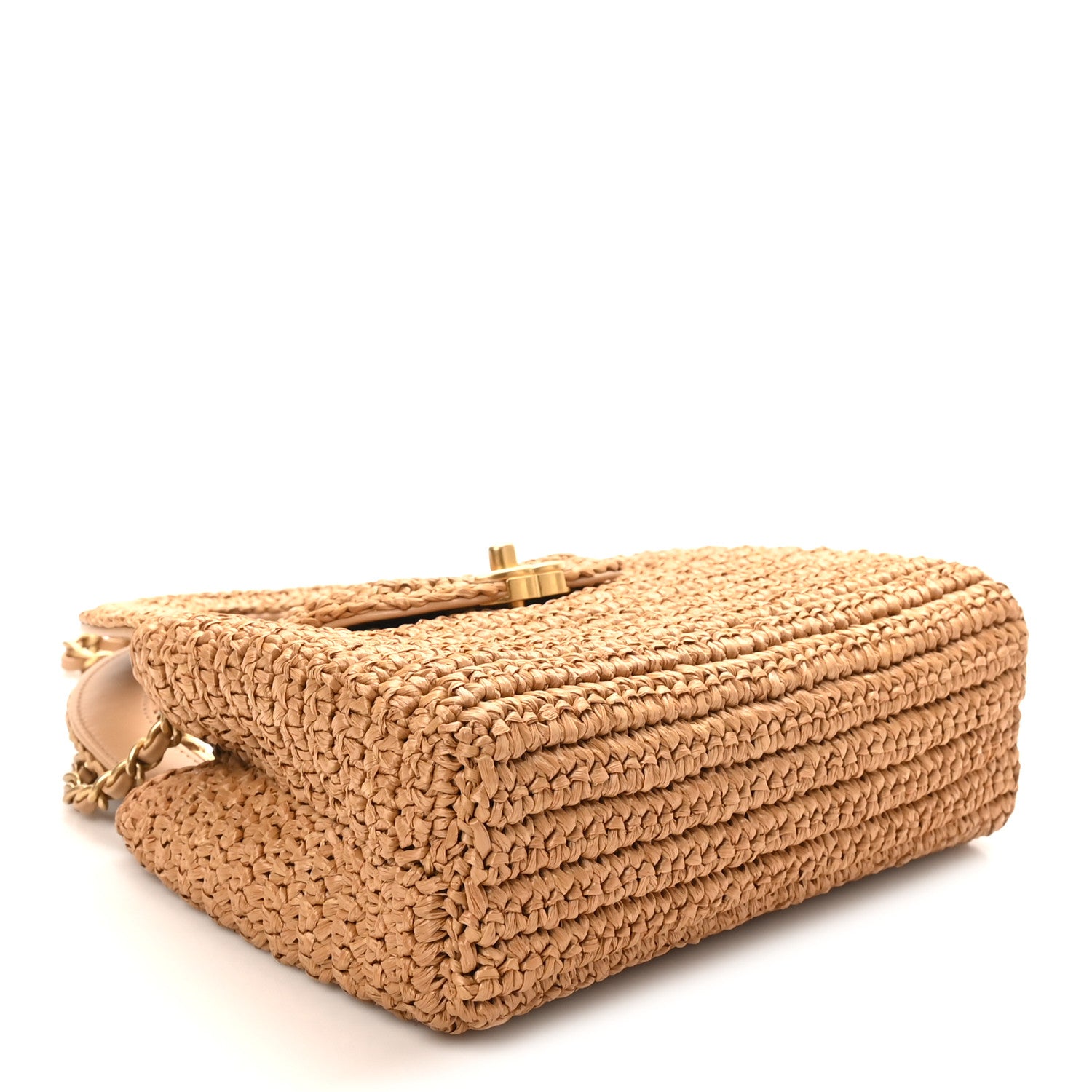 Chanel Braided Raffia Nano Kelly Flap Bag Dark Beige 4 of 11