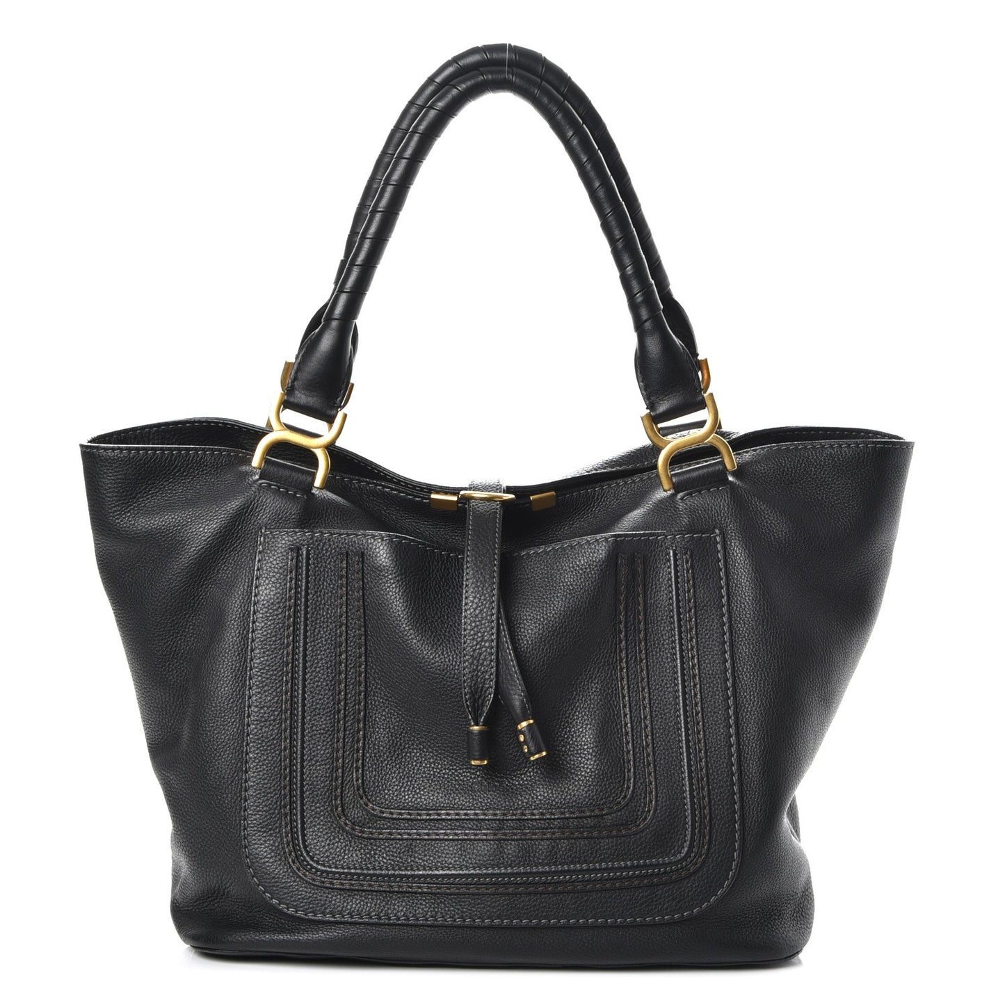 Calfskin Large New Marcie Tote Black