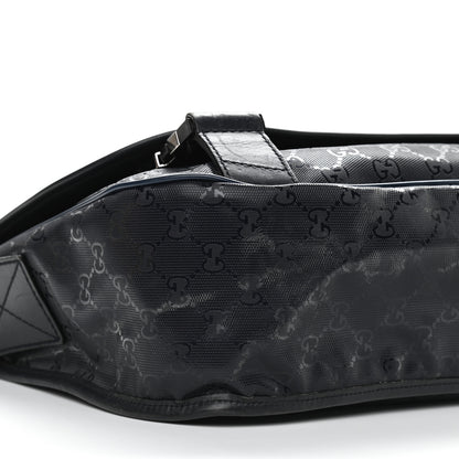 Gucci Imprime Monogram Medium Double Buckle Flap Messenger Bag Navy 8 of 16