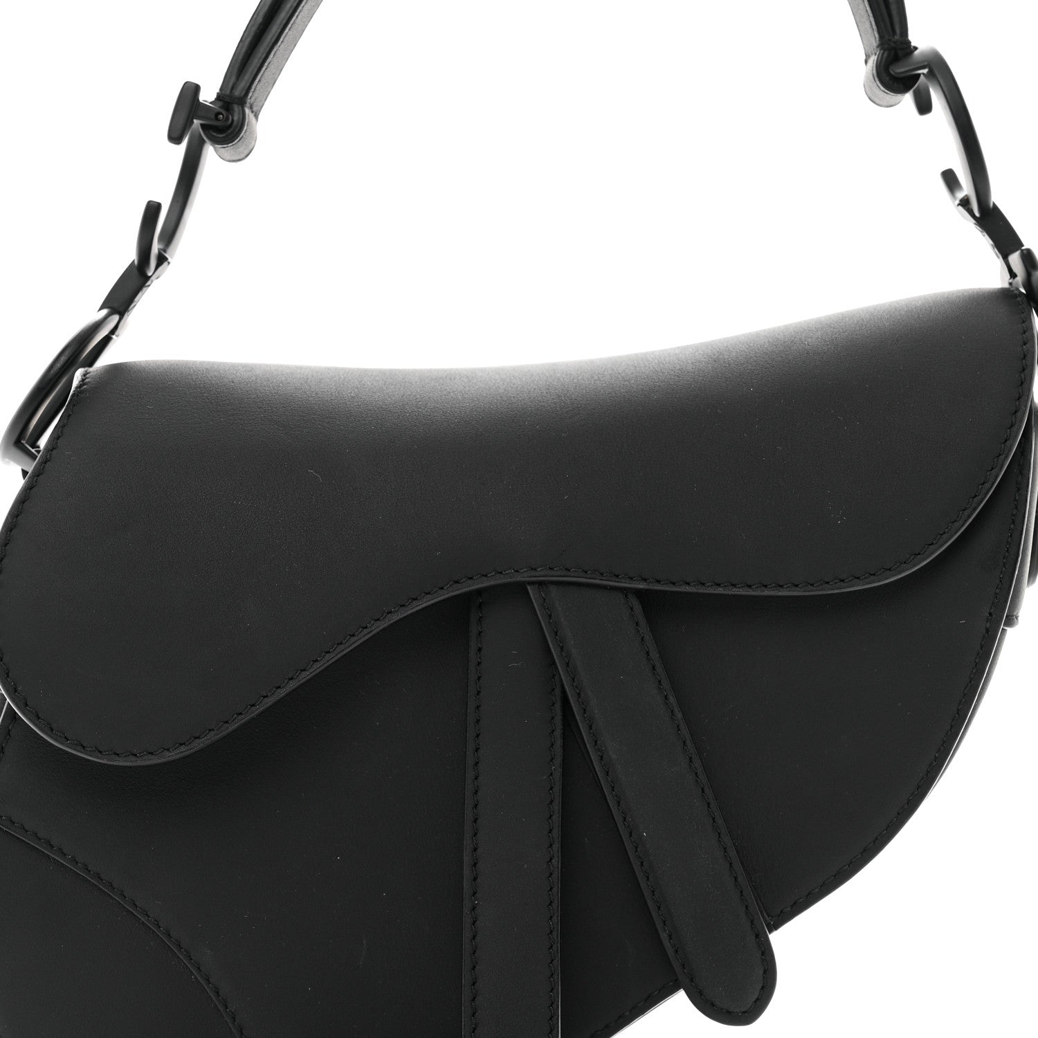 Christian Dior Ultra Matte Calfskin Mini Saddle Bag Black 6 of 9