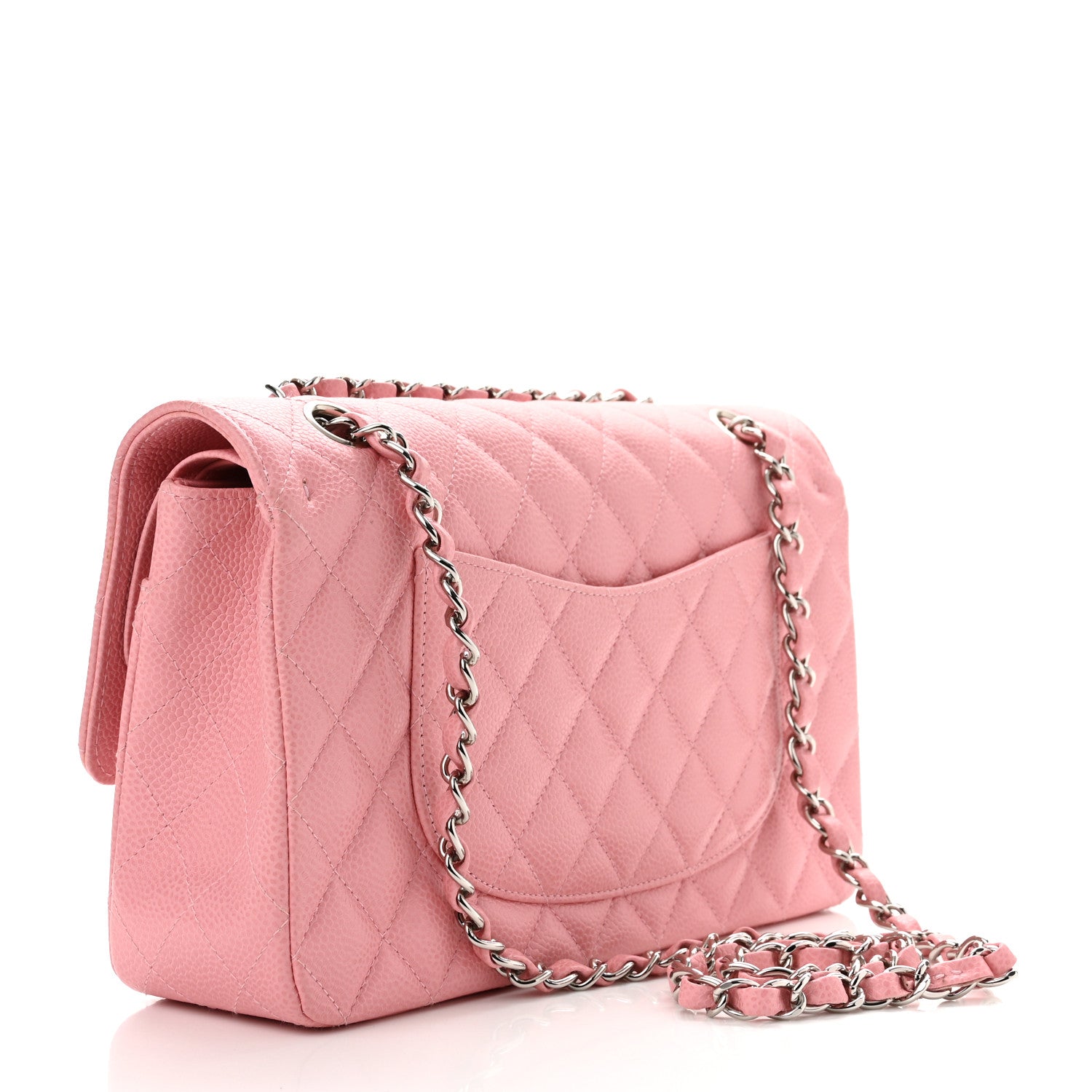 Chanel Caviar Quilted Medium Double Flap Pink 2 of 10