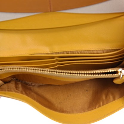 Prada Saffiano Multicolor Continental Flap Wallet Papaya 5 of 16