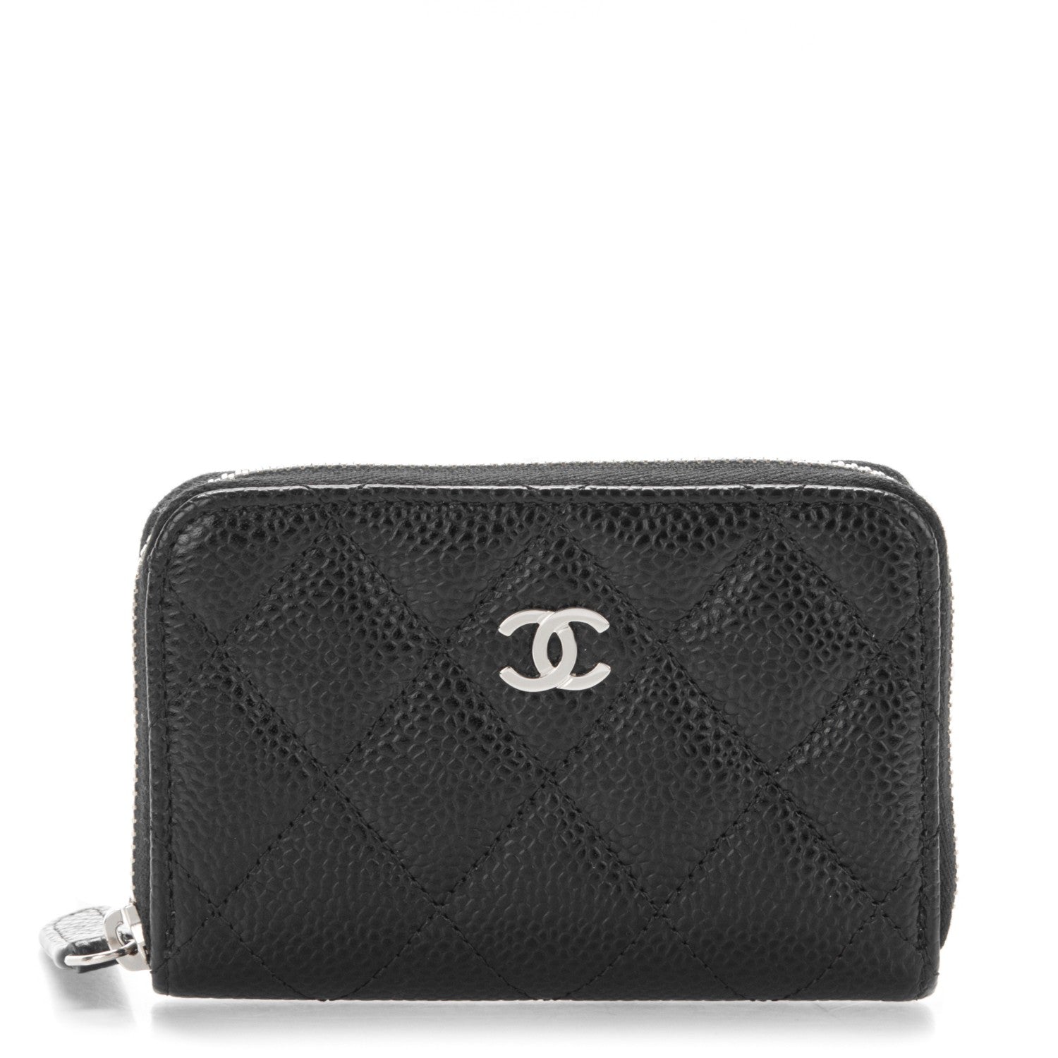 Chanel Caviar Quilted Zip Coin Purse Black 1 of 7