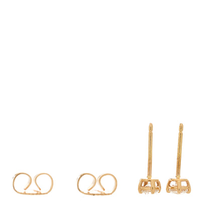 Tiffany 18K Rose Gold Diamond .22ctw Solitaire Earrings 3 of 5