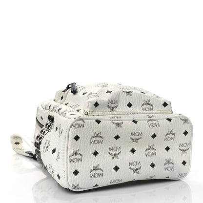 MCM Visetos Small Side Stud Stark Backpack White 4 of 9
