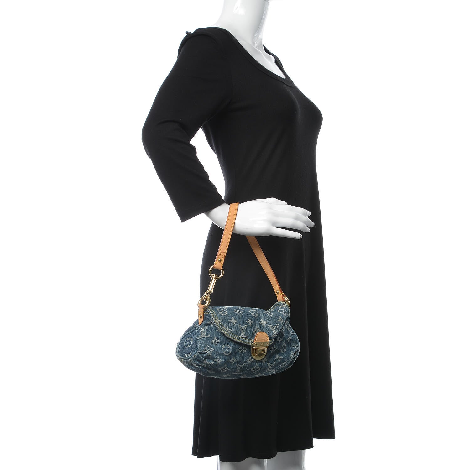 Louis Vuitton Monogram Denim Mini Pleaty Blue 2 of 12