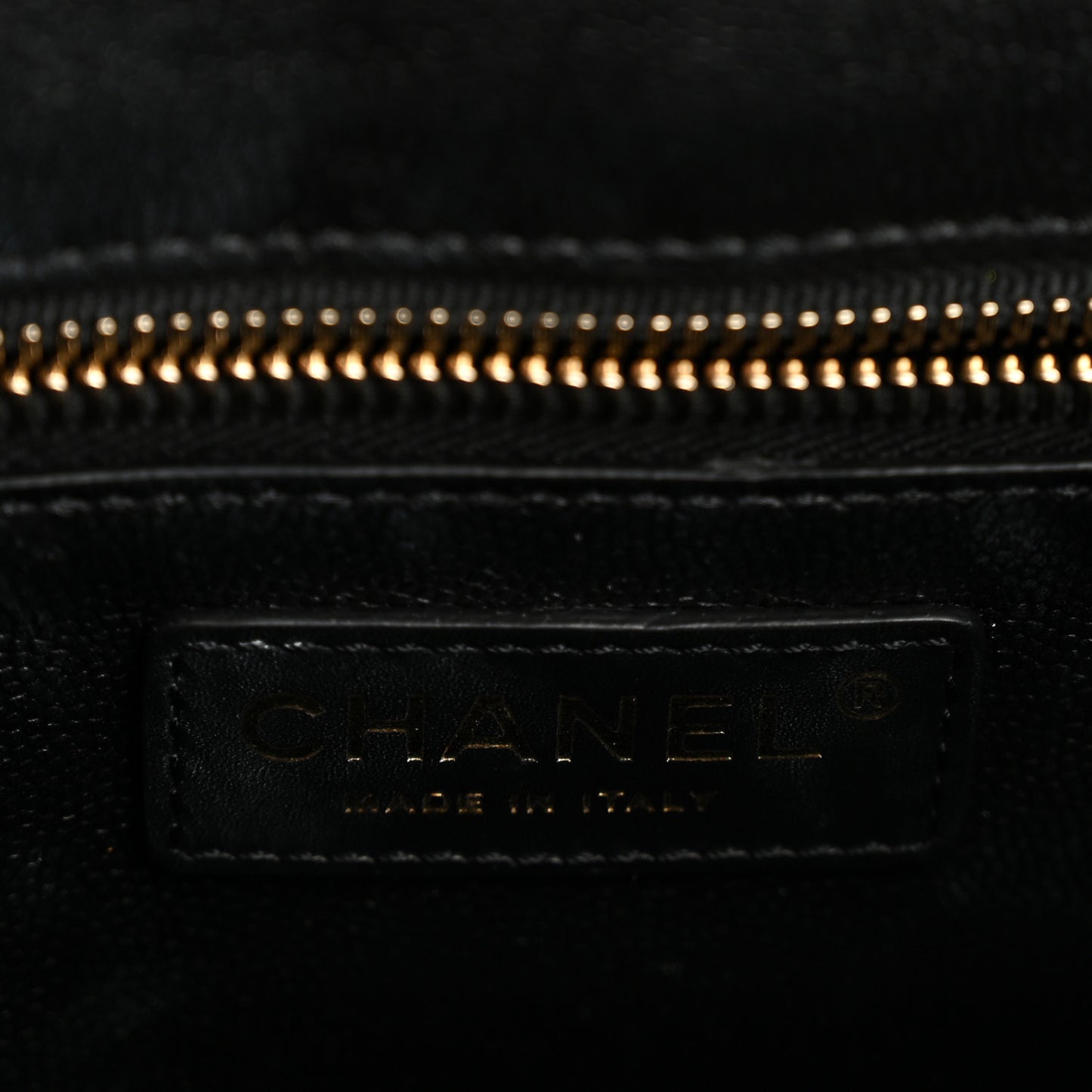 Caviar Quilted Small Shopping Tote  Black