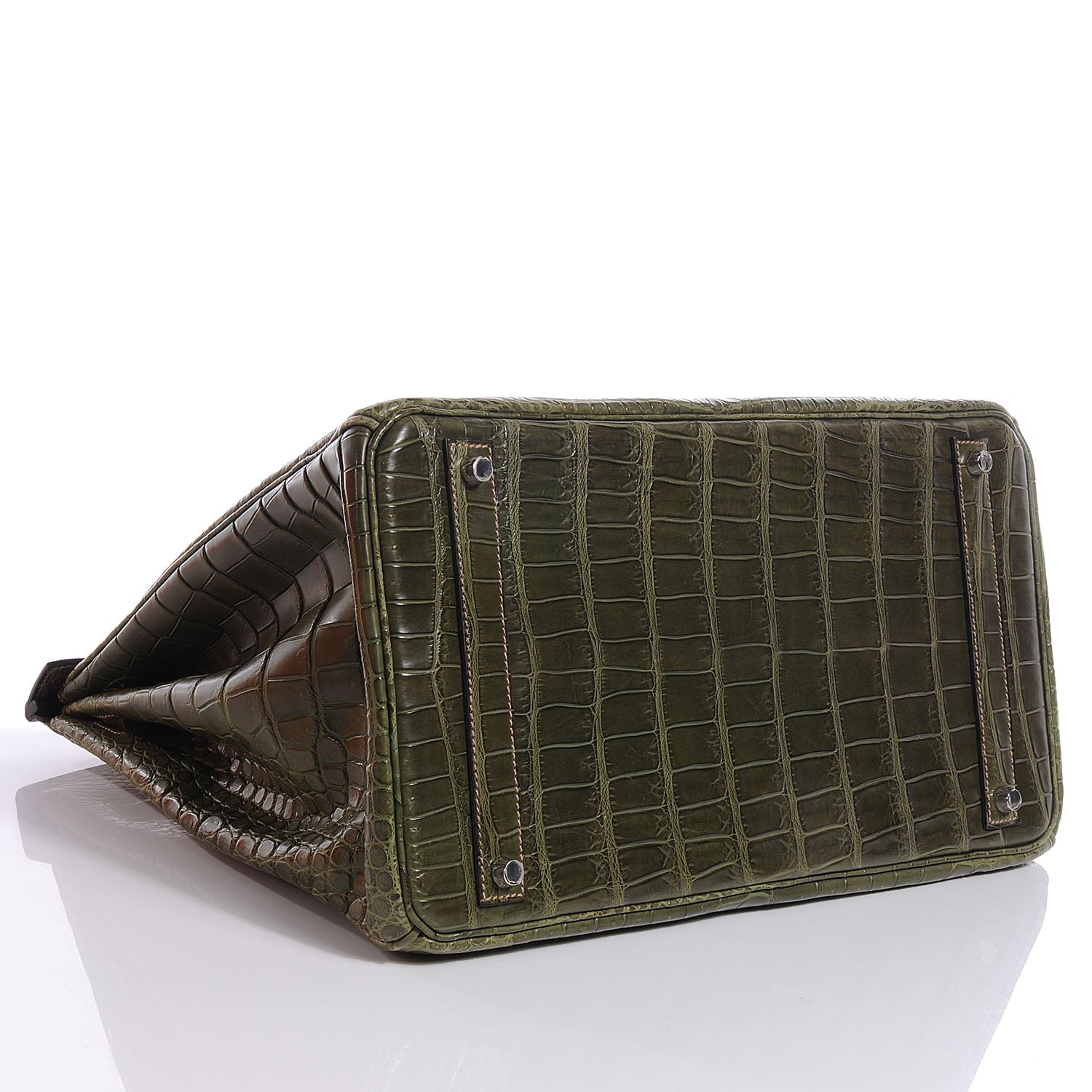 Hermes Matte Porosus Crocodile Birkin 40 Vert Olive 4 of 13
