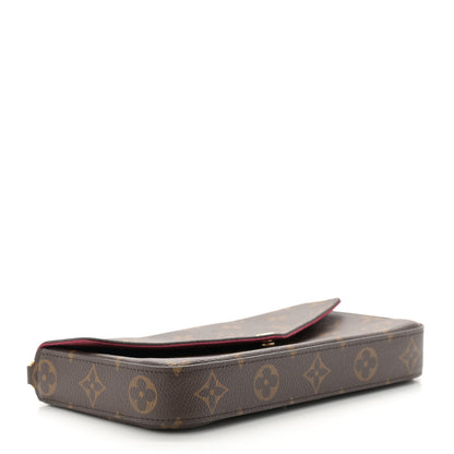Louis Vuitton Monogram Pochette Felicie Chain Wallet Fuchsia 5 of 10