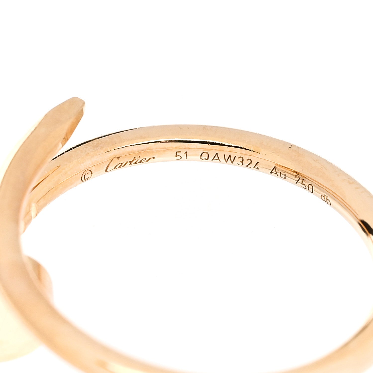 Cartier 18K Yellow Gold Small Juste Un Clou Ring 51 5.75 4 of 5