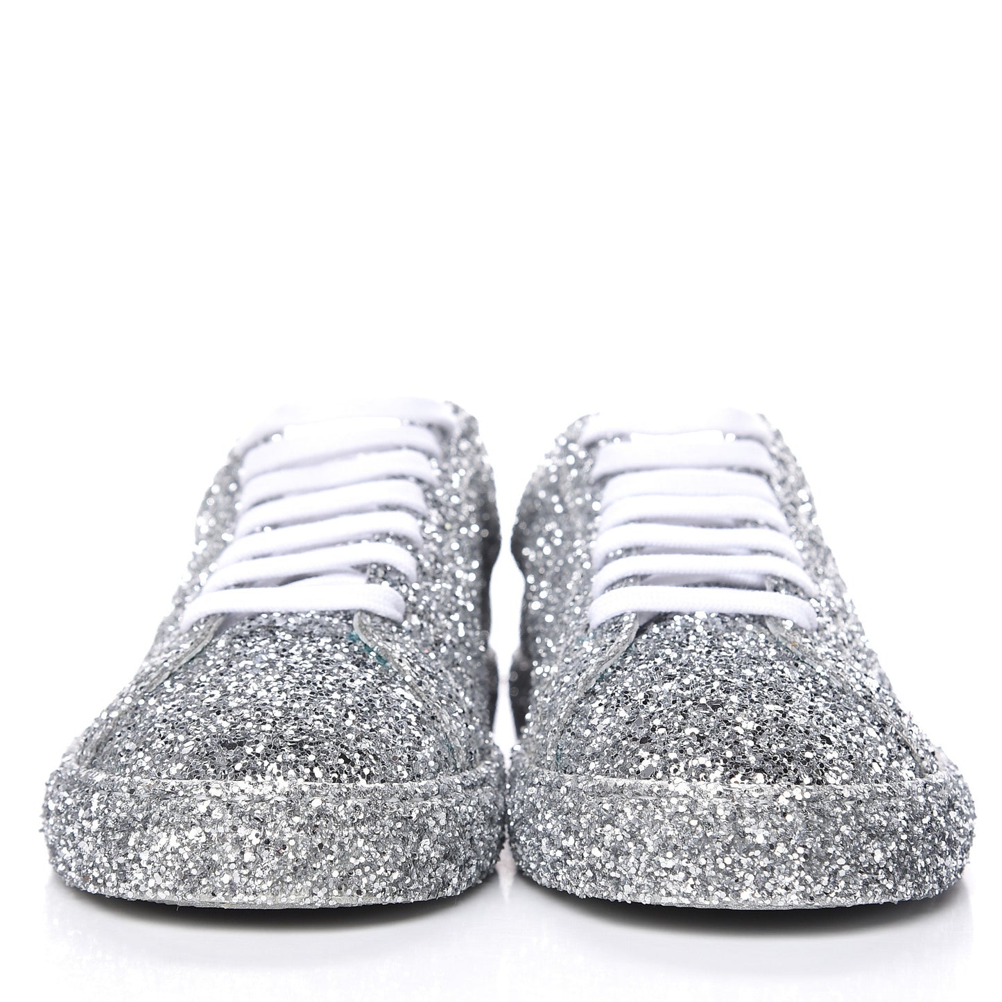 Calfskin Crystal Glitter Andy Sneakers 37.5 Silver