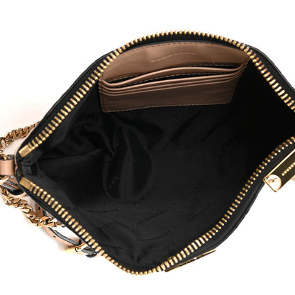 Burberry Signature Grain Calfskin Check Embossed Peyton Crossbody Clutch Bag Apricot 5 of 11