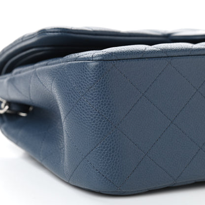 Chanel Caviar Quilted Jumbo Double Flap Navy Blue 8 of 11